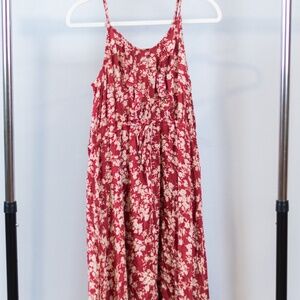 Red Floral Maxi Dress (M)
